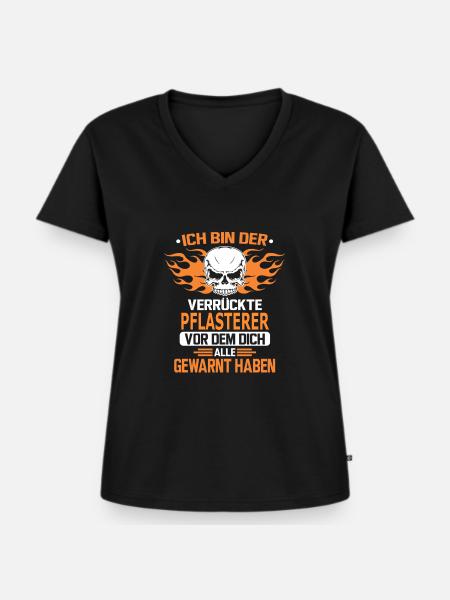 PFLASTERER - Frauen Premium Bio T-Shirt mit V-Ausschnitt - Schwarz