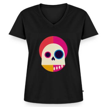 Le clown mort-vivant - T-shirt encolure en V Premium bio Femme - noir - Devant - AI Model Female 172 light (172cm)
