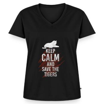 Tierschutz Aktivist Veganer Umweltschutz - Frauen Premium Bio T-Shirt mit V-Ausschnitt - Schwarz - Vorne - AI Model Female 172 light (172cm)