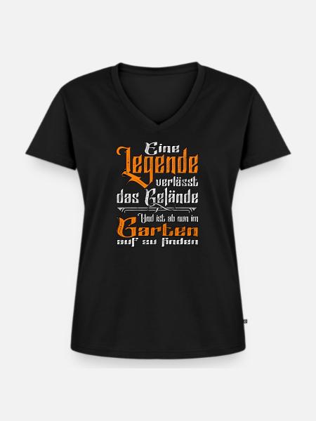 Gärtner in Rente - Frauen Premium Bio T-Shirt mit V-Ausschnitt - Schwarz