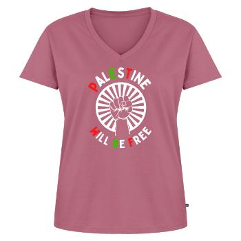 Save Palestine Freedom BLM War Peace Gaza Under - Frauen Premium Bio T-Shirt mit V-Ausschnitt - Mauve - Vorne - AI Model Female 172 dark (172cm)