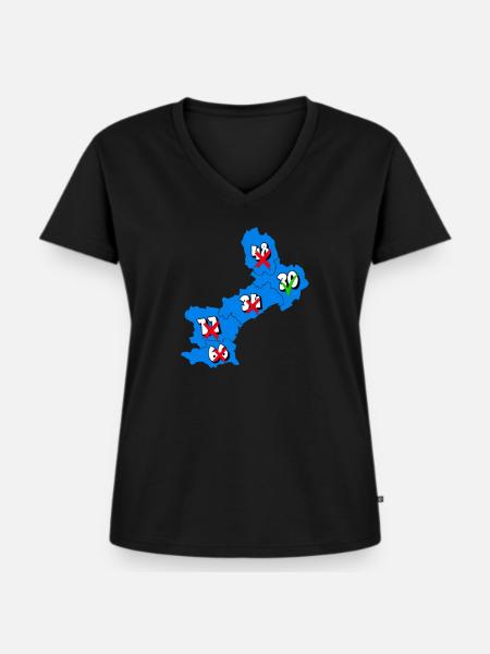 Languedoc Roussillon Region - Frauen Premium Bio T-Shirt mit V-Ausschnitt - Schwarz