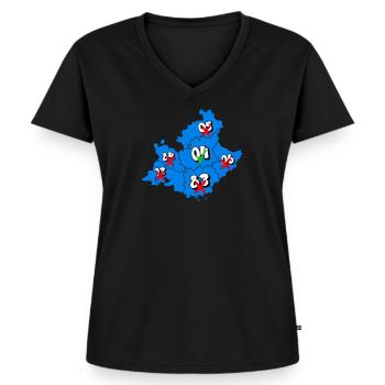 PACA-Region - Frauen Premium Bio T-Shirt mit V-Ausschnitt - Schwarz - Vorne - AI Model Female 172 light (172cm)