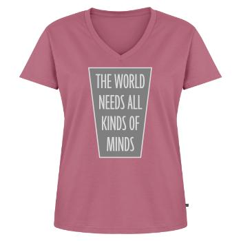 Le monde a besoin de toutes sortes d’esprits inspirants - T-shirt encolure en V Premium bio Femme - mauve - Devant - AI Model Female 172 dark (172cm)