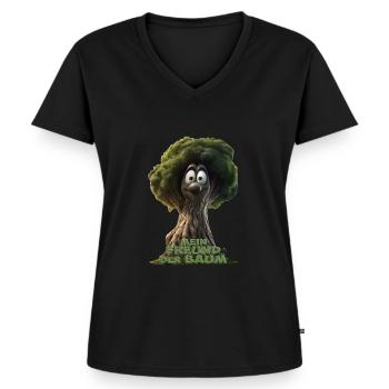 Mein Freund der Baum - Frauen Premium Bio T-Shirt mit V-Ausschnitt - Schwarz - Vorne - AI Model Female 172 light (172cm)