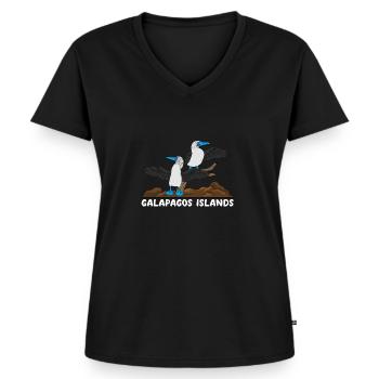 Galapagos Islands - Frauen Premium Bio T-Shirt mit V-Ausschnitt - Schwarz - Vorne - AI Model Female 172 light (172cm)