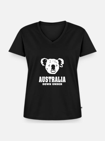 Koala - Koalabär - Frauen Premium Bio T-Shirt mit V-Ausschnitt - Schwarz