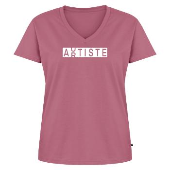 Artist / Autistic - Women's Premium Organic V-neck T-shirt - mauve - Front - AI Model Female 172 dark (172cm)