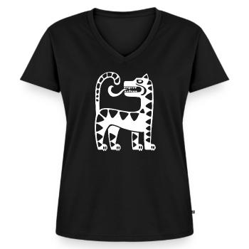 Culture inca, Amérique latine - T-shirt encolure en V Premium bio Femme - noir - Devant - AI Model Female 172 light (172cm)