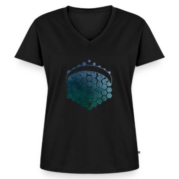 Gleitschirmfliegen Paragleiten Gleitschirm - Frauen Premium Bio T-Shirt mit V-Ausschnitt - Schwarz - Vorne - AI Model Female 172 light (172cm)