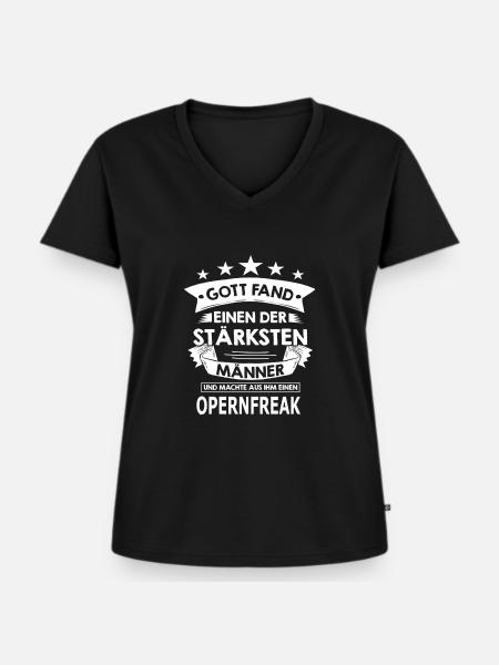 opernfreak - Frauen Premium Bio T-Shirt mit V-Ausschnitt - Schwarz
