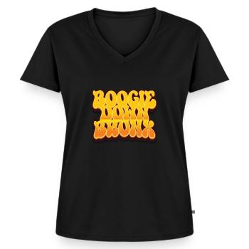 Boogie Down Bronx - Frauen Premium Bio T-Shirt mit V-Ausschnitt - Schwarz - Vorne - AI Model Female 172 light (172cm)