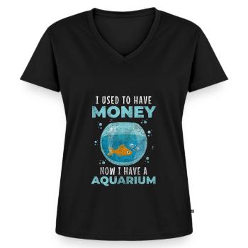 Aquarium Züchter Haustier - Frauen Premium Bio T-Shirt mit V-Ausschnitt - Schwarz - Vorne - AI Model Female 172 light (172cm)