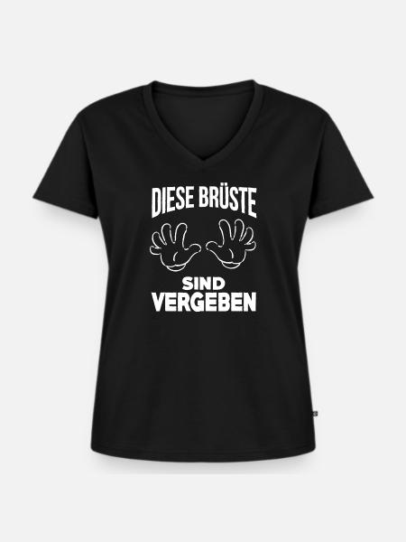 Sie sind vergeben! - Frauen Premium Bio T-Shirt mit V-Ausschnitt - Schwarz