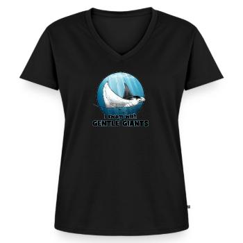 manta ray - Women's Premium Organic V-neck T-shirt - black - Front - AI Model Female 172 light (172cm)