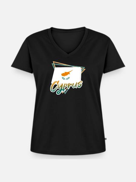 Zypern - Frauen Premium Bio T-Shirt mit V-Ausschnitt - Schwarz