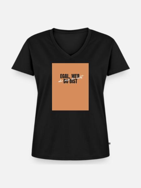Egal wer du bist - Frauen Premium Bio T-Shirt mit V-Ausschnitt - Schwarz