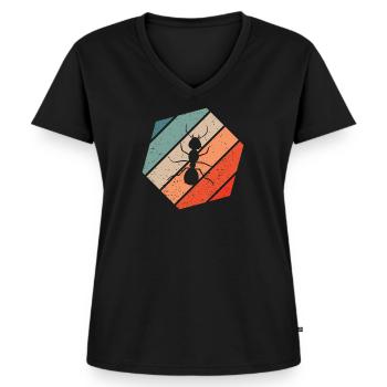 Ant Retro Style Vintage - Women's Premium Organic V-neck T-shirt - black - Front - AI Model Female 172 light (172cm)