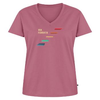 klettersteig via ferrata bergsport - Frauen Premium Bio T-Shirt mit V-Ausschnitt - Mauve - Vorne - AI Model Female 172 dark (172cm)