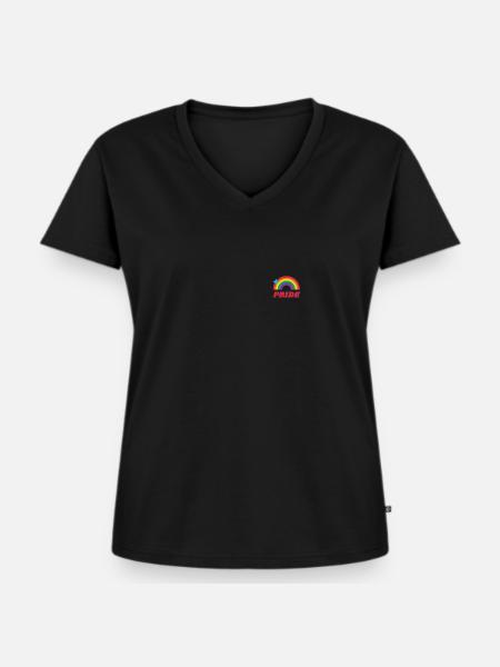 Schwulenstolz - Frauen Premium Bio T-Shirt mit V-Ausschnitt - Schwarz