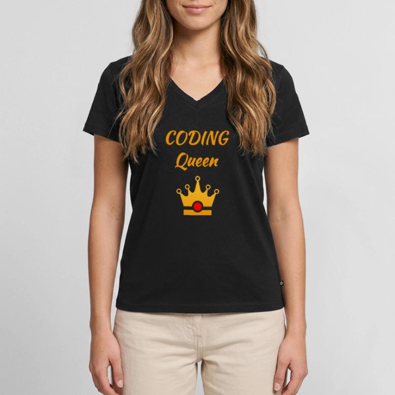 Coding Queen Queen Programmer Mrs. Software Women's Premium Organic V-neck T-shirt