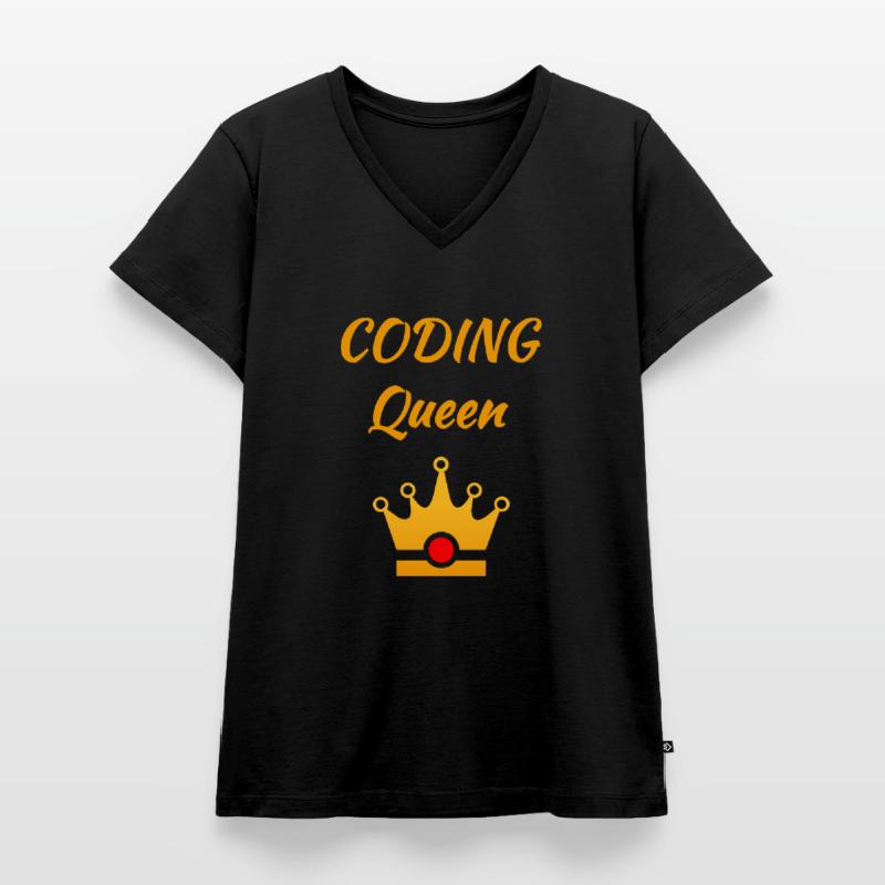 Coding Queen Queen Programmer Mrs. Software Women's Premium Organic V-neck T-shirt