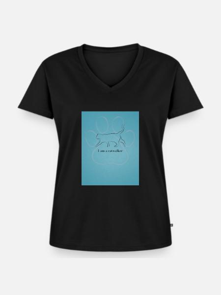I am a catwalker - Frauen Premium Bio T-Shirt mit V-Ausschnitt - Schwarz