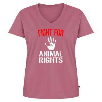 Fight for Animal Rights - Women's Premium Organic V-neck T-shirt - mauve - Front - AI Model Female 172 dark (172cm)