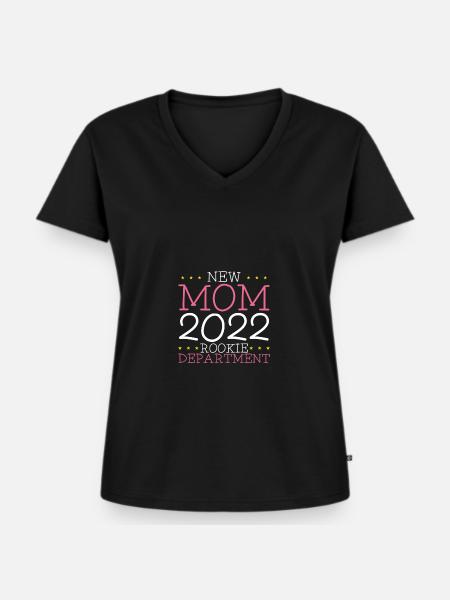Neue Mutter 2022 Rookie-Abteilung - Frauen Premium Bio T-Shirt mit V-Ausschnitt - Schwarz