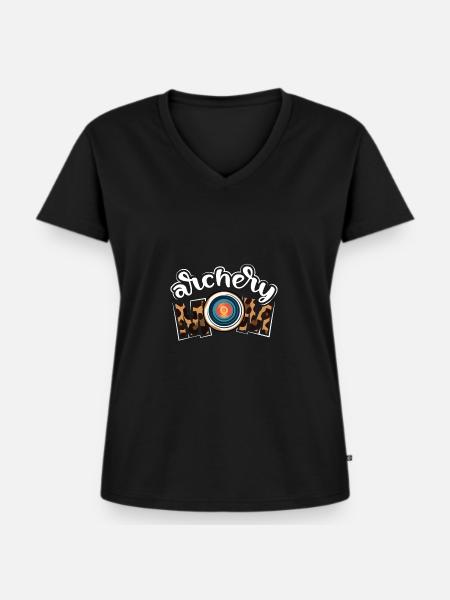 Bogenschießen Mama - Frauen Premium Bio T-Shirt mit V-Ausschnitt - Schwarz