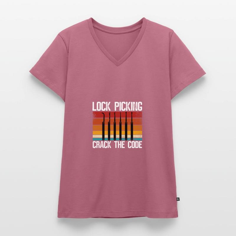 Le lockpicking déchiffre le code T-shirt encolure en V Premium bio Femme