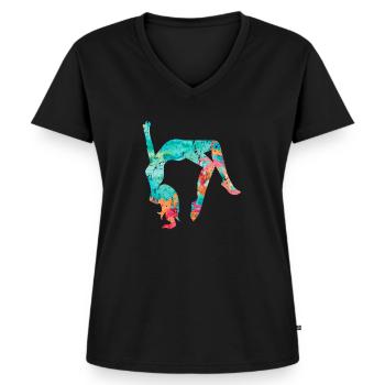 Dancer PopArt - Women's Premium Organic V-neck T-shirt - black - Front - AI Model Female 172 light (172cm)