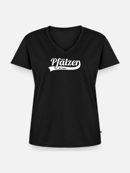 Pfälzer für immer - Frauen Premium Bio T-Shirt mit V-Ausschnitt - Schwarz