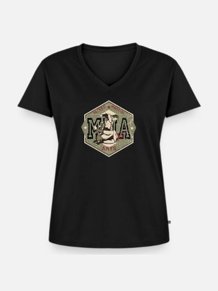MMA - Frauen Premium Bio T-Shirt mit V-Ausschnitt - Schwarz