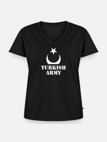 Turkish Army - Frauen Premium Bio T-Shirt mit V-Ausschnitt - Schwarz