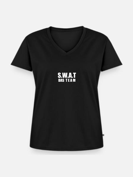 Swat Das Team - Frauen Premium Bio T-Shirt mit V-Ausschnitt - Schwarz