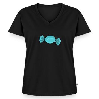 bonbons - T-shirt encolure en V Premium bio Femme - noir - Devant - AI Model Female 172 light (172cm)