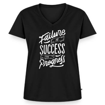 Failure Is Success In Progress - Women's Premium Organic V-neck T-shirt - black - Front - AI Model Female 172 light (172cm)