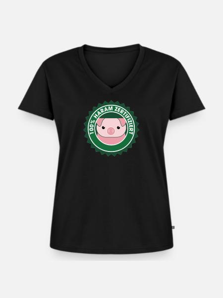 100% Haram - Frauen Premium Bio T-Shirt mit V-Ausschnitt - Schwarz