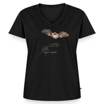 Nymphenfledermaus - Frauen Premium Bio T-Shirt mit V-Ausschnitt - Schwarz - Vorne - AI Model Female 172 light (172cm)