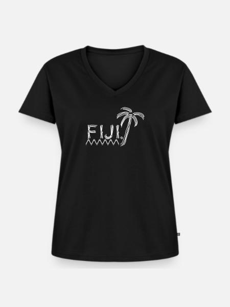 Fiji - Frauen Premium Bio T-Shirt mit V-Ausschnitt - Schwarz