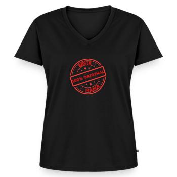 Beste Mama - Frauen Premium Bio T-Shirt mit V-Ausschnitt - Schwarz - Vorne - AI Model Female 172 light (172cm)