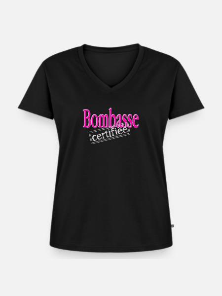 Zertifizierte Bombasse - Frauen Premium Bio T-Shirt mit V-Ausschnitt - Schwarz