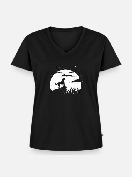 Blue Lacy - Frauen Premium Bio T-Shirt mit V-Ausschnitt - Schwarz