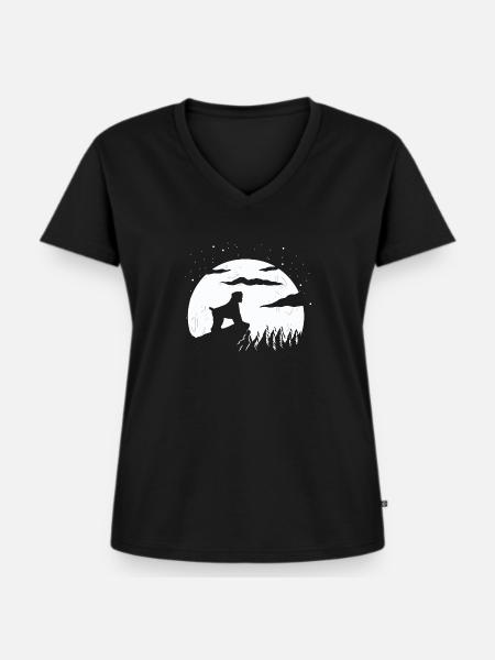 Black Russian Terrier - Frauen Premium Bio T-Shirt mit V-Ausschnitt - Schwarz