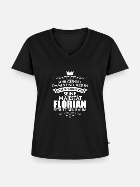 FLORIAN - Majestät - Frauen Premium Bio T-Shirt mit V-Ausschnitt - Schwarz