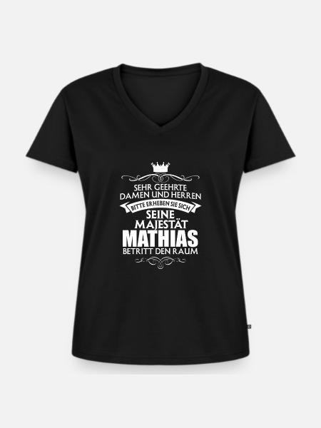 MATHIAS - Majestät - Frauen Premium Bio T-Shirt mit V-Ausschnitt - Schwarz