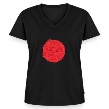 Taches et éruptions d’étoiles naines rouges du système solaire - T-shirt encolure en V Premium bio Femme - noir - Devant - AI Model Female 172 light (172cm)