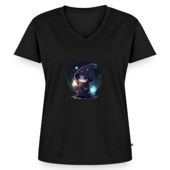 Cosmic Cutie - Women's Premium Organic V-neck T-shirt - black - Front - AI Model Female 172 light (172cm)