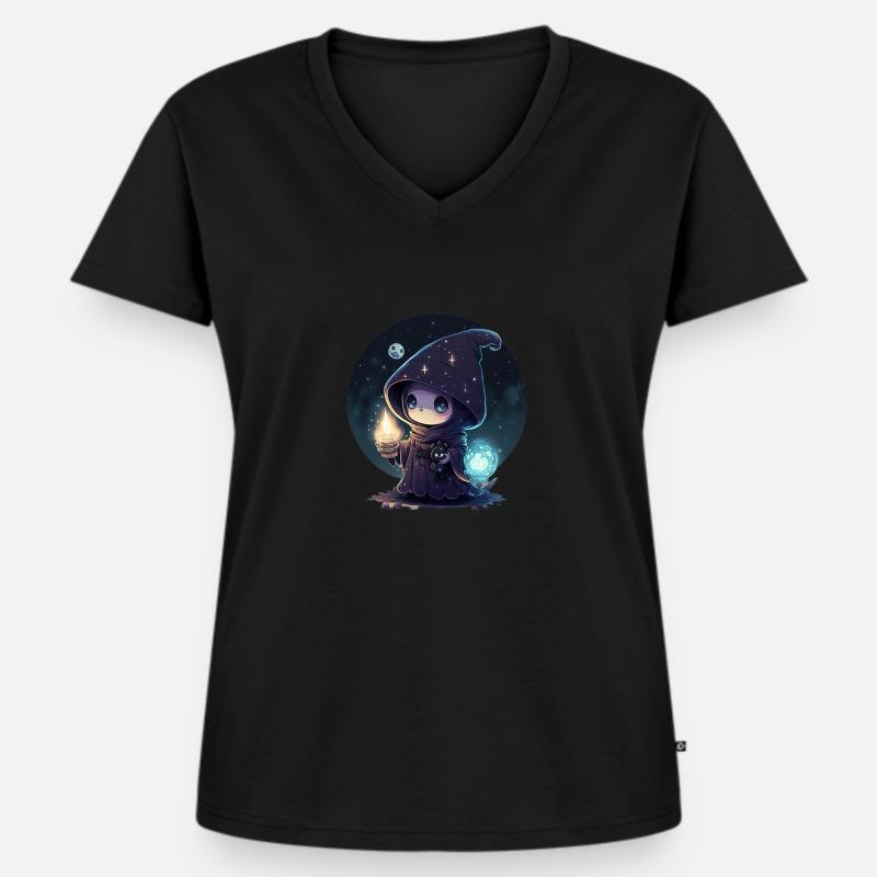 Kosmische Süße - Frauen Premium Bio T-Shirt mit V-Ausschnitt - Schwarz
